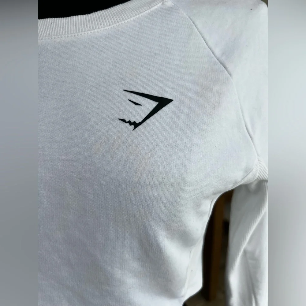 Gymshark Training Cropped Sweater White Athleisure Activewear Women’s XS